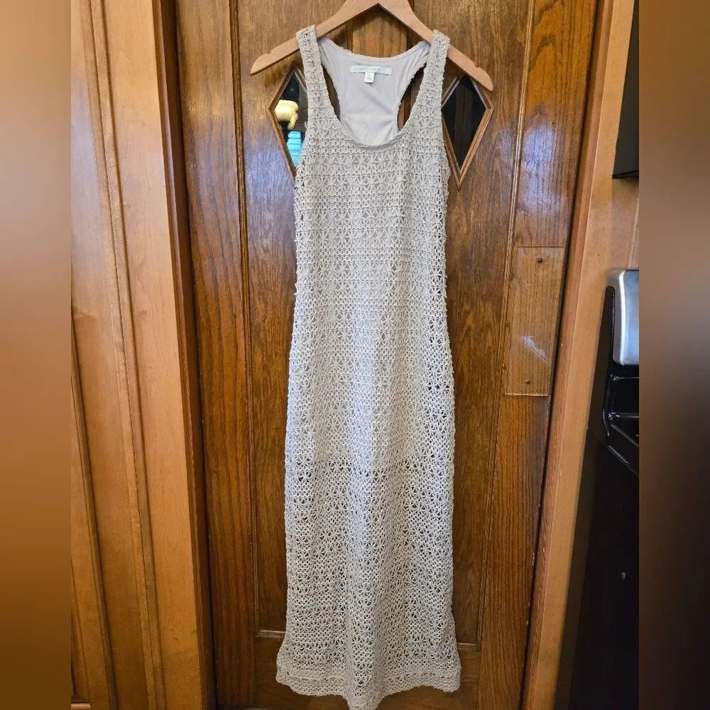 Lauren Conrad Cream Crochet Maxi Dress XSMALL